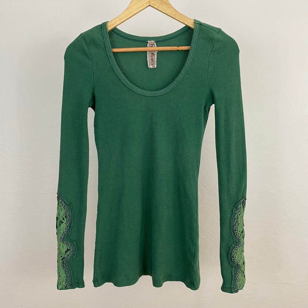 Free People Crafted Cuff Thermal / Crafty Cuff Thermal - Kelly - Size Small